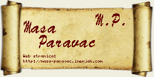 Maša Paravac vizit kartica
